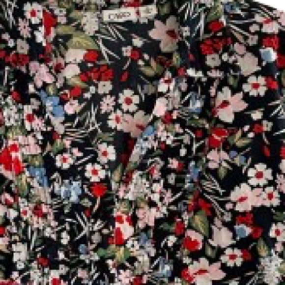 Cato Blue Floral Blouse XL Romantic Boho Cottagecore Coastal Cowgirl Americana - Picture 6 of 7